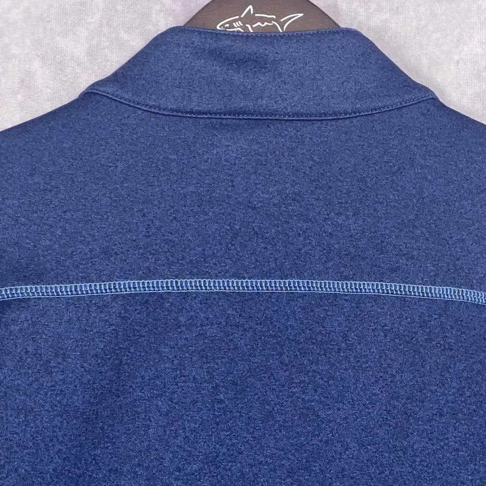 Pebble Beach Pullover Mens Large Blue Excellent Performance Quarter Zip Heather